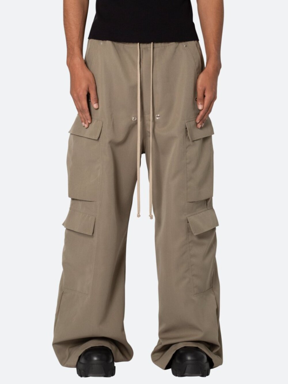 MNML Men's Rave Double Cargo Pants Size S In Olive